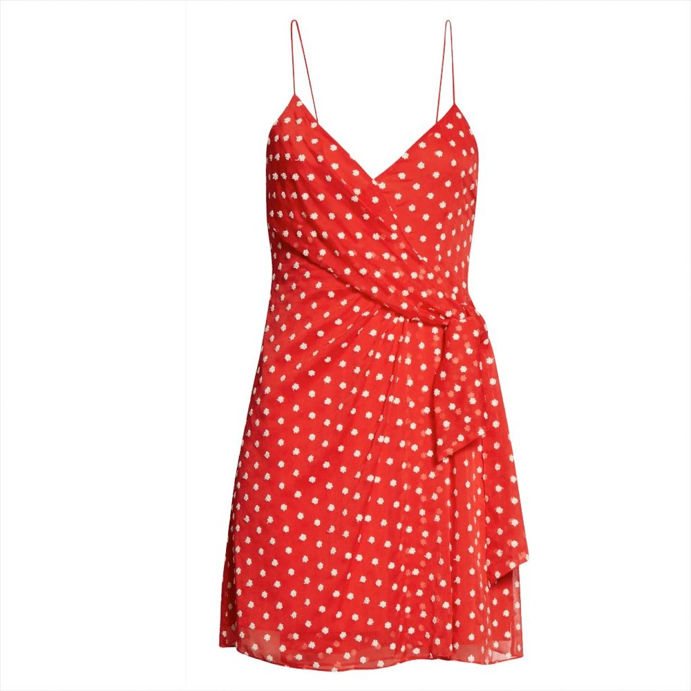 ALICE + OLIVIA Katie Floral Wrap Front Minidress - Picture 1 of 15